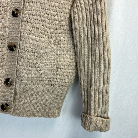 Lord & Taylor Chunky Cardigan Wool Alpaca Blend Wide Collar Sweater Vint… - Picture 8 of 10